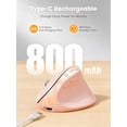 thumbnail image 2 of Ergonomic Vertical Mouse, Rechargeable Wireless Bluetooth Mouse for Small & Medium Hands, 4 Adjustable DPI Silent Click, Dual-Device Connection, Auto Sleep for Windows Mac OS, Pink, 2 of 8