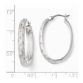 thumbnail image 2 of Sterling Silver Rhodium In Out Sparkle-Cut Oval Earrings - Measures 39x3.86mm Wide 1.83mm Thick, 2 of 2