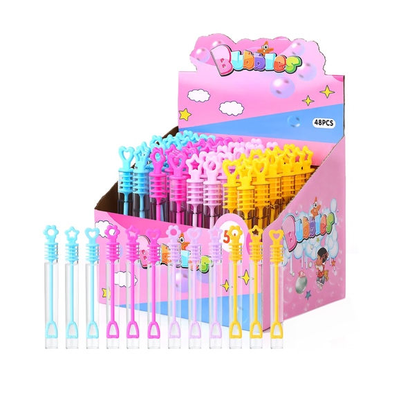 48 Burbujero Colores Tapa Corazon Gel Lanza Burbujas Belug Multicolor