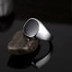 thumbnail image 5 of Anillo de Acero inoxidable Yashi Moda Hip hop dorado plateado 10, 5 of 5