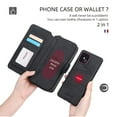 thumbnail image 2 of Allytechgroup 2 in 1 Wallet Case for Apple iPhone 12 Pro Max, Detachable Back Cover Zipper Purse Card Holder Shockproof Hand Wrist Phone Case for Apple iPhone 12 Pro Max, Black, 2 of 9