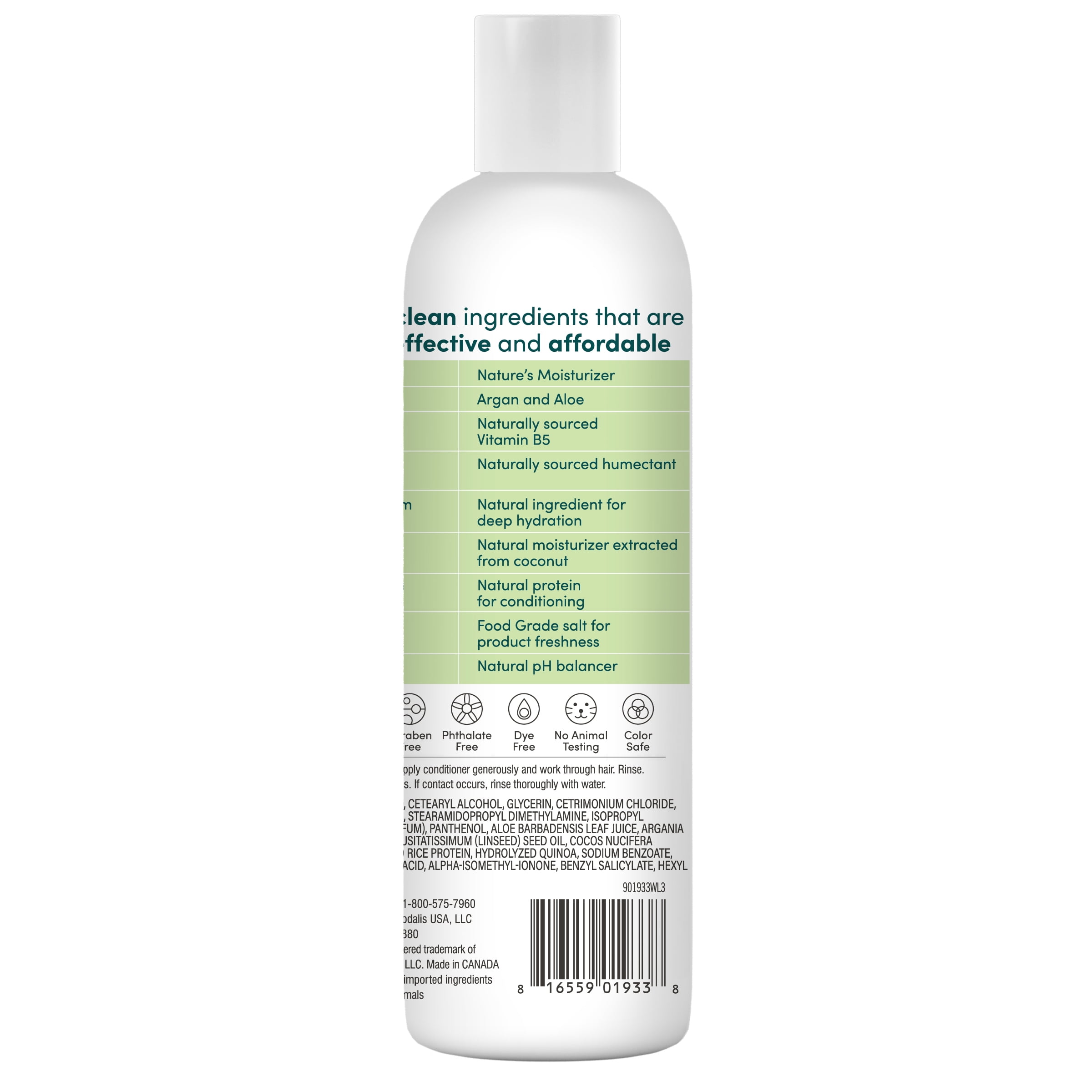 earth Clean Beauty Moisture & Repair Conditioner, with Argan Oil and Aloe, for All Hair Types, 12 fl oz.