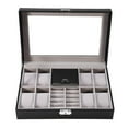 thumbnail image 2 of Caja organizadora multifuncional para guardar relojes, anillos y joyas, con 8 ranuras y 2 rejillas., 2 of 14