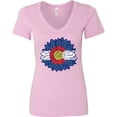 thumbnail image 3 of Inktastic Colorado Flag Sunflower Women's V-Neck T-Shirt, 3 of 5