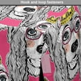 thumbnail image 4 of Dog Lover Dog Crate Cover, Repeating Pattern of Doodle Puppy with Long Ears Glasses and Crown, Easy to Use Pet Kennel Cover Small Dogs Puppies Kittens, 7 Sizes, Pink Multicolor, by Ambesonne, 4 of 6