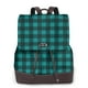 thumbnail image 1 of Balery Teal On Black Plaid Mochila de Cuero para Mujeres, Gran Capacidad, Bolsa de Viaje Multifuncional, Mochila de Cuero y Bolsa de Hombro para Mujeres, 1 of 4