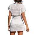 thumbnail image 5 of Coduop Women Knit Cover-up Dress,Short Sleeve See-through Hollowed Beach Bikini Cover Up Dress, 5 of 9
