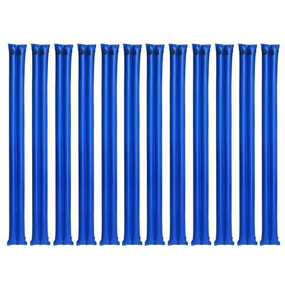 KFFKFF Pool Cover Water Bags, Set of 12, 8 Ft Length, Double Chamber Design, Durable 0.4mm PVC with Leak-Resistant Screw Caps, Ideal for Securing Inground Pool Covers During Winter, Blue