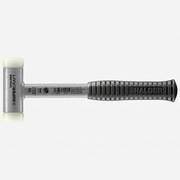 Halder Supercraft Dead Blow, Non-Rebounding Hammer with Nylon Face Inserts and Steel Housing, 1.38" / 24.34 oz.