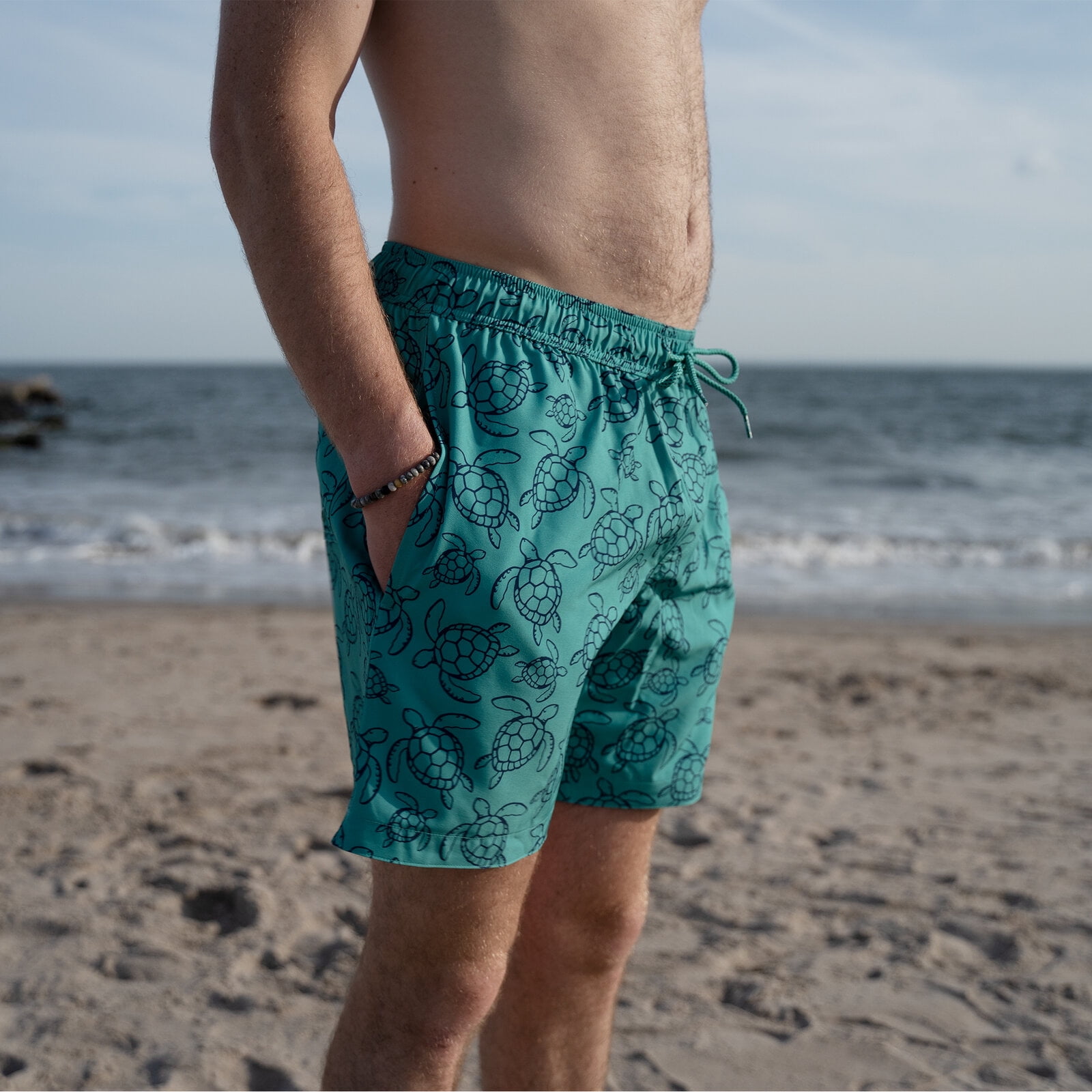 Mens Swim Trunks with Compression Liner Anti Chafing 7 inch inseam Stretch Quick Dry Swim Shorts with Phone Pocket