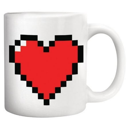 OrangeTag Magic Morning Mug Coffee Tea Milk Hot Cold Heat Sensitive Color-changing Pixel Heart