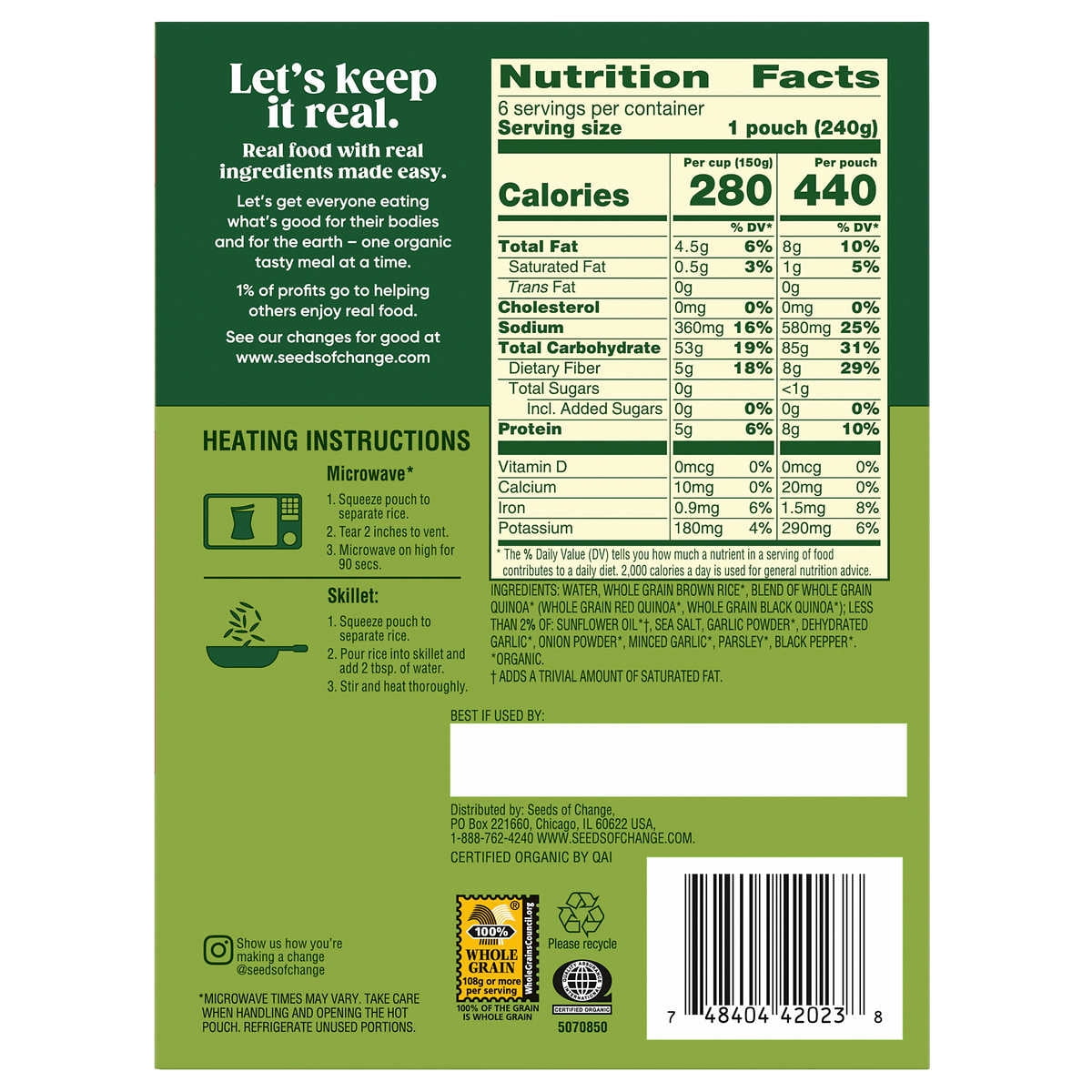 Seeds of Change Organic Quinoa and Brown Rice 8.5 Ounce (6 Count)