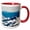 Red/White, variant on 3drose, Usa, Washington, Mountains, Mt Rainier, Mt Adams - Us48 Mfr0040 - Mfr, 15oz Two-tone Blue Mug