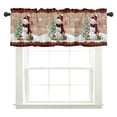 thumbnail image 5 of Skearow Christmas Kitchen Valance Xmas Cafe Tier Thermal Insulated Short Window Curtain Christmas Half Window Drapes Slot Top Bathroom Scarf Style-G 1pc-Top Valance: W:18''x H:54'', 5 of 6