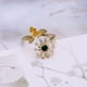 thumbnail image 2 of 1 pieza de anillo de apertura en forma de flor de abeja creativa anillo giratorio delicado elegante anillo de dedo elegante regalo de joyería para mujeres niñas (dorado), 2 of 5