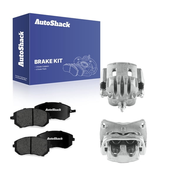 AutoShack Front Brake Calipers & Premium Ceramic Brake Pads for Subaru & Saab, Impreza 2002-2010 Legacy 2003-2004 9-2X 2005-2006, AWD H4 2.5L