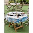 thumbnail image 4 of Outdoor Tablecloth with Umbrella Hole for Patio/Picnic/Party/Camping, Coastal Starfish Waterproof Table Cloth Round Cover Washable, Summer Ocean Sea Shells Conch Wood Gray (Dia 54"), 4 of 8
