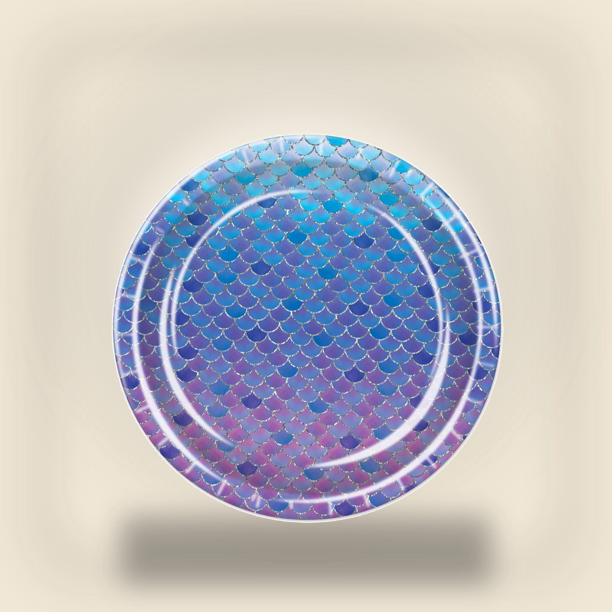 96 Pack Bulk Mermaid Scales Paper Plates 9 inch