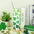 thumbnail image 3 of St. Patrick''s Day Tumbler with Lid and Straw Green Shamrock Stainless Steel Cup Lucky Clover Tumbler Cup for Irish Party Decor Home Office Supplies, 3 of 6