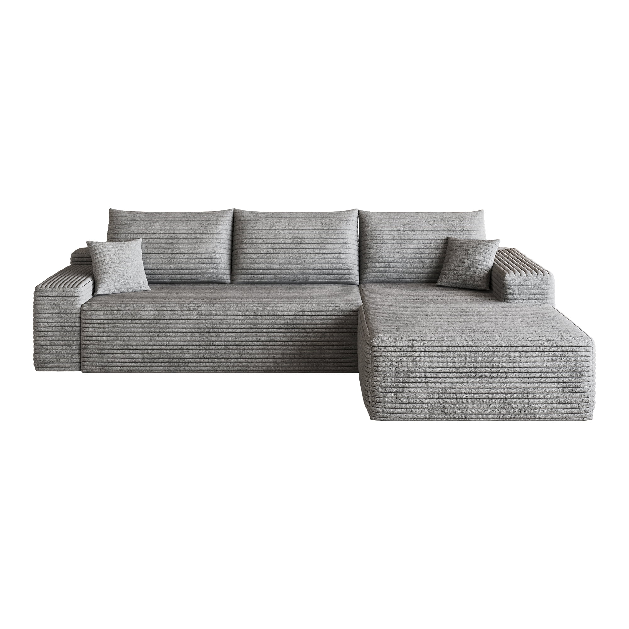 Cloud Sectional Couch 107-Inch with L-Shape Chaise and Deep Seat, Modular Sofa and Corner Couch for Living Room Bedroom, No Assembly Required, Gray