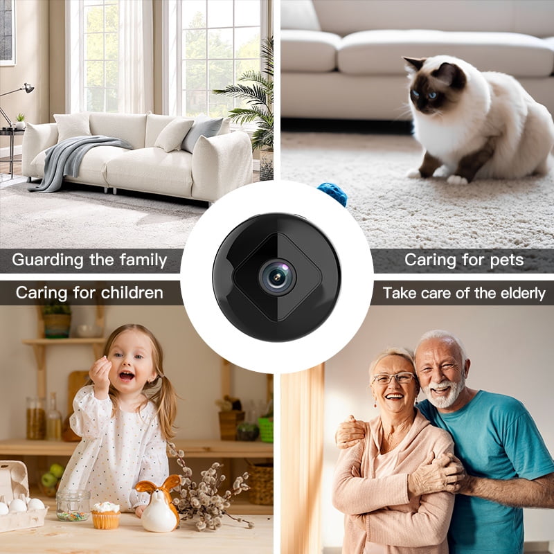 Wireless Mini Camera with Magnetic Base, Indoor Night Vision, Motion Detection, Wide-Angle Lens, APP Control for Home Baby Pet Monitoring, Cloud/SD Storage, Portable WiFi Cam