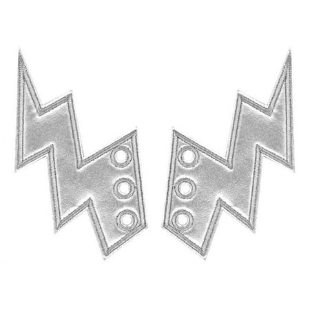 Shwings Shoe Accessories: Silver Foil Lighting Bolt