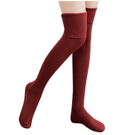 

DENGDENG Women s Winter Warm Leg Warmers Thigh High Socks Over the Knee Long Boot Socks