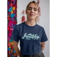 thumbnail image 2 of Friendship Day Turquoise Shaped T-Shirt Women -Image by Shutterstock, Female Medium, 2 of 4