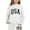 White, variant on lnmuld Winter Outfits 2 Piece Stylish Kids Long Sleeve Letter Print Hoodie and Pants Outfit Set for Girls Comfortable Casual Wear Solid Color Size:2-3 Years