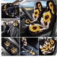 thumbnail image 3 of Uorisanigo Animal Fur Sunflowers Automobile Front and Rear Cushion Covers Steering Wheel Cover Pillowcase for Cars Gear Lever Cover+Hand Brake Cover Water Coaster Washable 11 Packs, 3 of 7