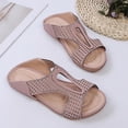 thumbnail image 5 of Juebong Sandals clearance Leather Sandals Women Dressy Summer 2024 Peep Toe Platform Sandals Shoes Beach Wedges Ladies Flip Flops Orthopedic Sandals, 5 of 5