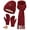 C-Wine Red, variant on KOITHOT 3 Pcs Winter Satin Silk Lined Beanie Hat Long Knit Scarf Touchscreen Wool Gloves Set for Women Men Wine Red
