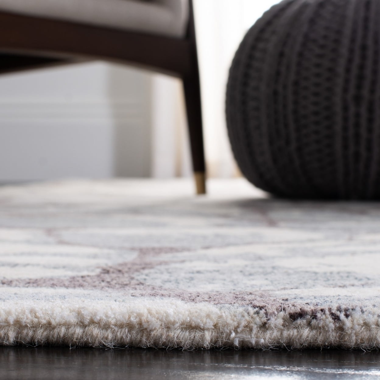 SAFAVIEH Restoration Vintage Conway Abstract Distressed Area Rug, Grey/Ivory, 3' x 5'