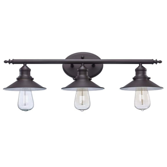 Hampton Bay Glenhurst 25 in. 3-Light Industrial Farmhouse Bronze Bathroom Vanity