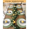 thumbnail image 4 of 13 Inch Round Placemats Set of 6, Vintage Forest Green Non Slip Heat Insulation PP Table Mats, Farmhouse Retro Solid Color Linen Texture Washable Place Mats for Kitchen Dining Party Table Decor, 4 of 7