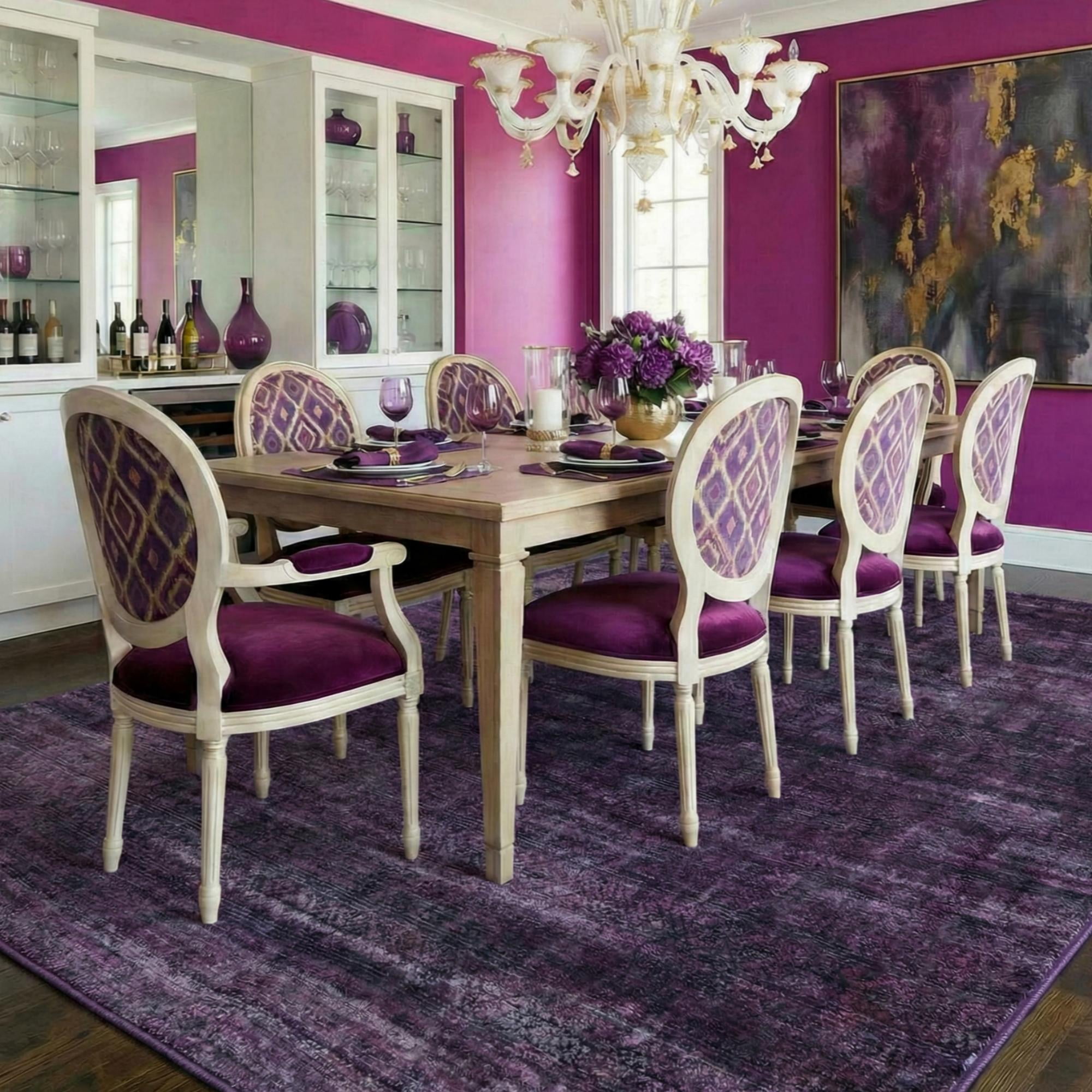 9x12 Modern Abstract Rugs Washable Non-Slip Ombre for Living Room Bedroom Study Room-Purple