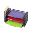 thumbnail image 2 of Mesh Desk Organizer, 1 Vertical/3 Horizontal Sections, Steel Mesh, 16.25 x 9 x 8, Black | Bundle of 2 Each, 2 of 2