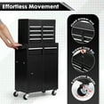 thumbnail image 4 of Artbros 5-Drawer Rolling Tool Chest with Detachable Box, Lockable Wheels & 4 Hooks, Black, 4 of 7