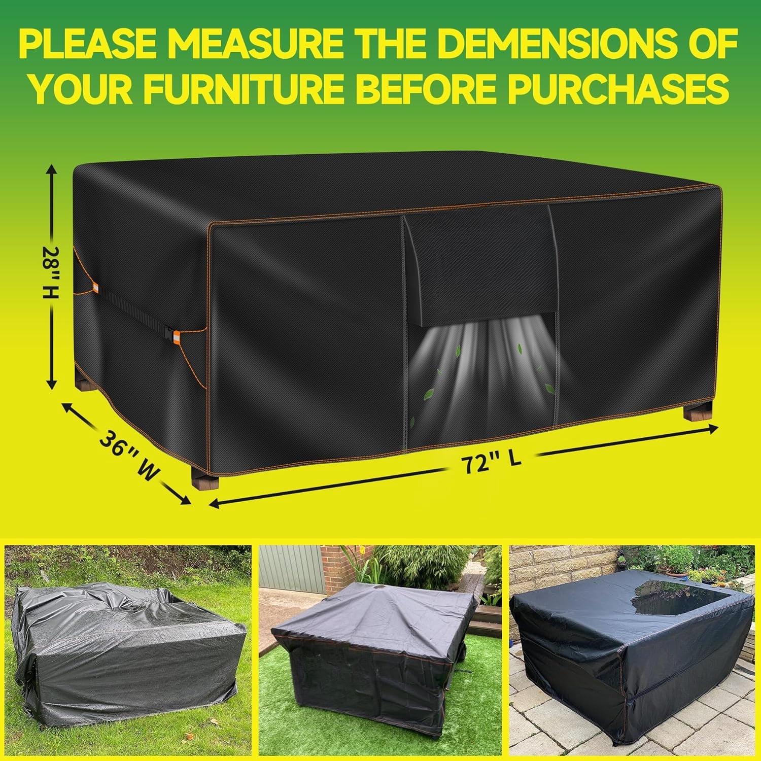 Heavy Duty Waterproof Rectangular Patio Furniture Set Cover Weatherproof Outdoor Sectional Sofa Couch Garden Dining Table Chair Protector