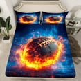 thumbnail image 2 of Castle Fairy Abstract Football 3pcs Twin Sheet Sets,Ball Gamer Twin Fitted Sheet,Sport Rugby Breathable Flat Sheet,Lightweight Sport Room Decor, 2 of 7