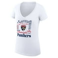 thumbnail image 2 of Women's G-III 4Her by Carl Banks White Florida Panthers Super-Slim Fit Lightweight Collage Team Graphic T-Shirt, 2 of 3