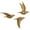 Gold Metallic 3D Floating Solid Bird Animals Asymmetrical S/3 10",10",10"H, variant on DecMode Brown Resin Coastal Birds Wall Decor Set of 3 11", 11", 10"H, Textural Dark Mocha Brown Finish