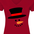 thumbnail image 4 of Inktastic Snowman with Top Hat and Carrot Nose Women's V-Neck T-Shirt, 4 of 5