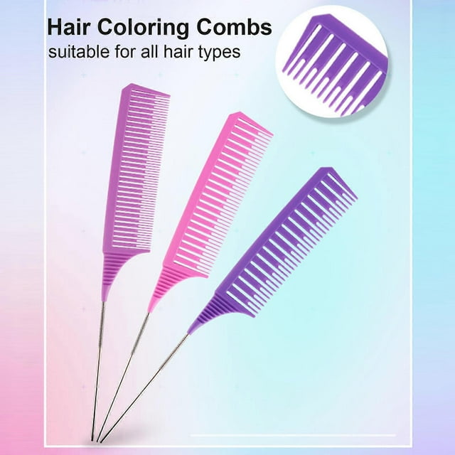 Ingrid Hair Styling Combs Tailed Comb Set Coloring Dyeing Comb Salon Tool Sectioning Highlighting Weaving Cutting Comb for Hairdressing