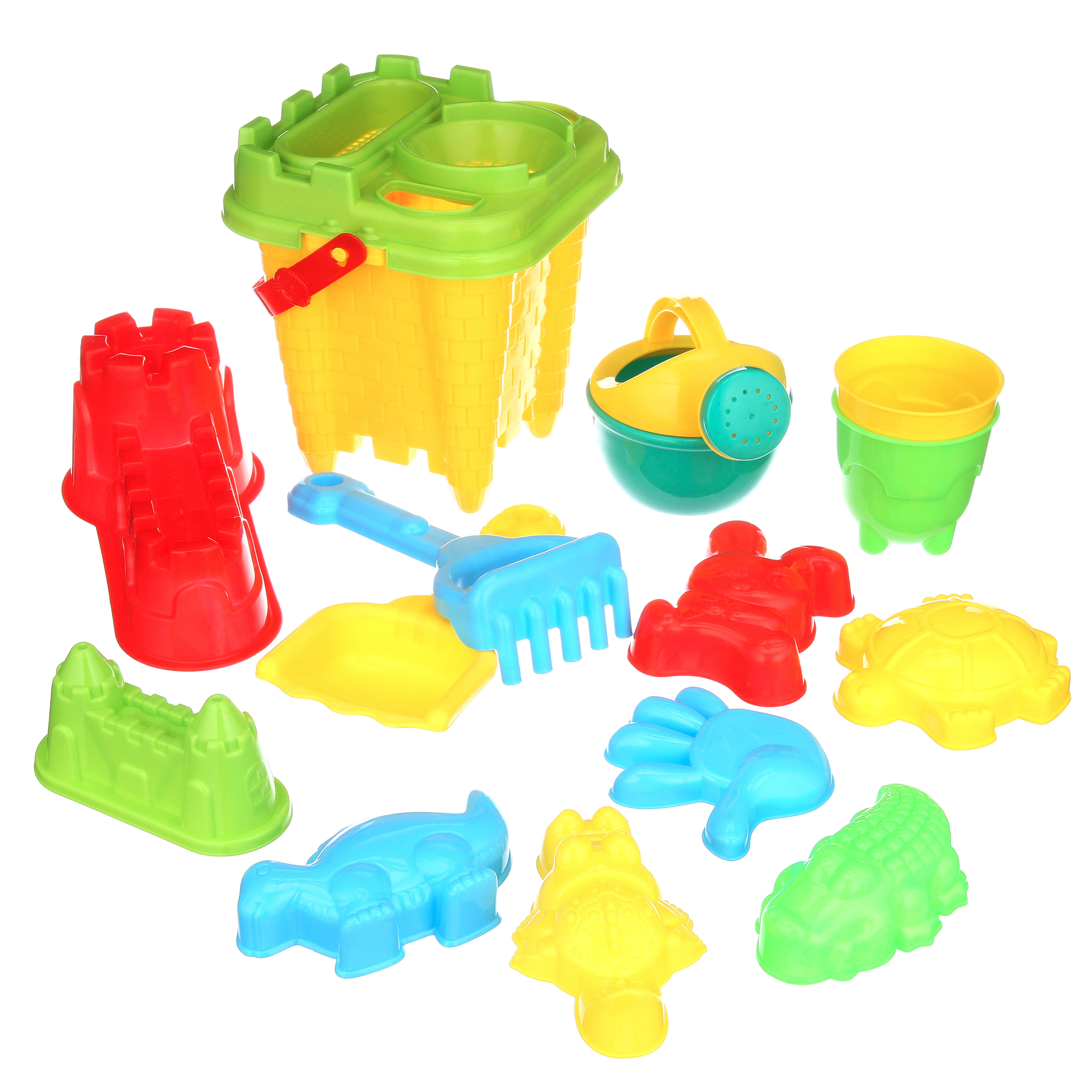 FoxPrint Beach Sand Toys – Bucket Shovels Rakes – 16 pc Set - image 3 of 6