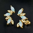 thumbnail image 6 of K-KED White Opal Earrings for Women White/Yellow Gold Gemstone Earrings 925 Silver, 6 of 9