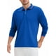 thumbnail image 4 of Camisa polo de golf de negocios de manga larga de ajuste regular para hombre en color sólido XL azul real, 4 of 6