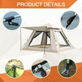thumbnail image 6 of TOPCHANCES Family Camping Tent for 3-4 Person Automatic Opening Instant Pop Up Tent with Hammock for Outdoor Camping, Hiking, Traveling, Beige #C, 6 of 13