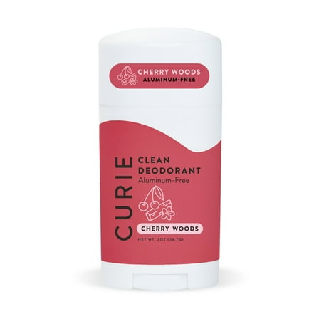 Curie Natural Deodorant Stick, Cherry Woods, Aluminum-Free, for Men and Women, 2 oz