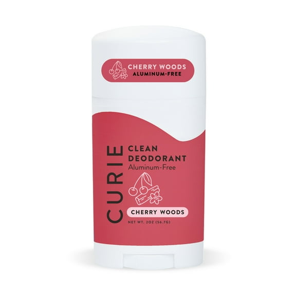 Curie Natural Deodorant Stick, Cherry Woods, Aluminum-Free, for Men and Women, 2 oz